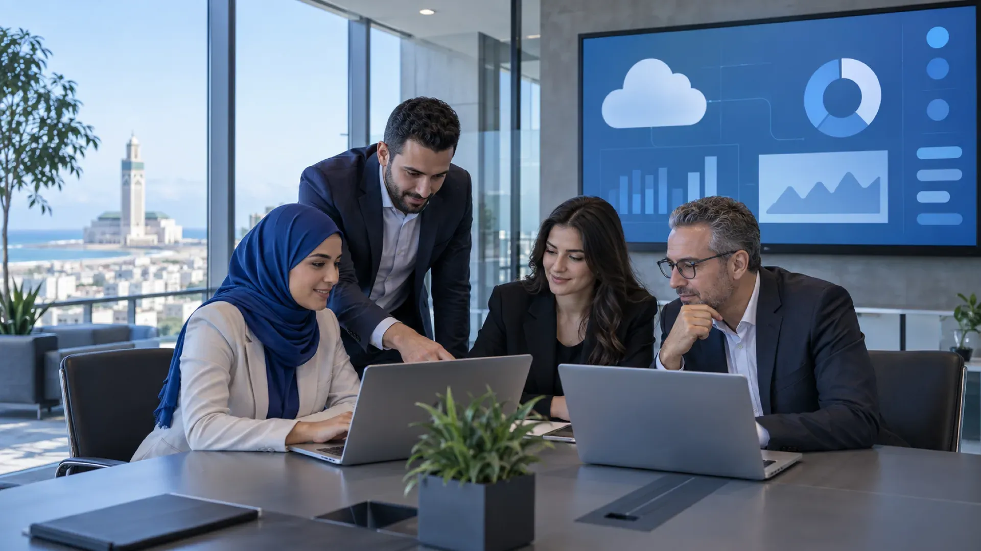 Allée de datacenter hébergeant des serveurs cloud