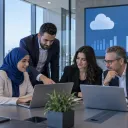 Allée de datacenter hébergeant des serveurs cloud