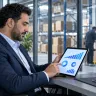 Consultant ALLSAFE présentant un ERP sur tablette à une cliente